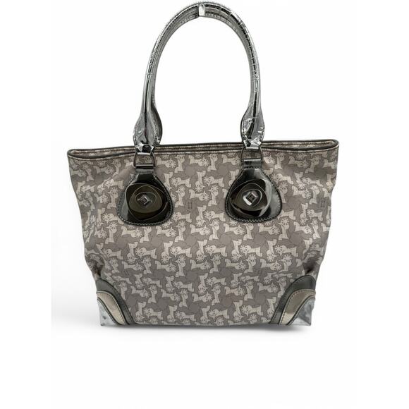 CELINE Handbag PVC Leather Gray Silver Auth bs17463 - Picture 1 of 11